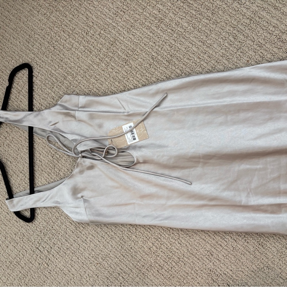 Meshki Silver Satin Dress